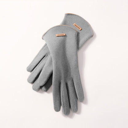 Winter Thermal Dralon Velvet Fleece Lining Flip Finger Wrist Gloves - Quaworth