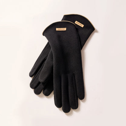 Winter Thermal Dralon Velvet Fleece Lining Flip Finger Wrist Gloves - Quaworth