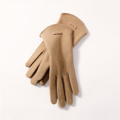 Winter Thermal Dralon Velvet Fleece Lining Flip Finger Wrist Gloves - Quaworth