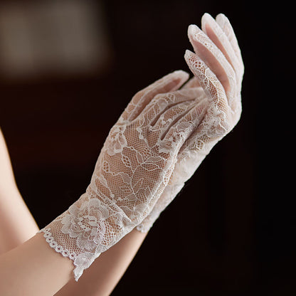 Lace Floral Wedding Wrist Gloves