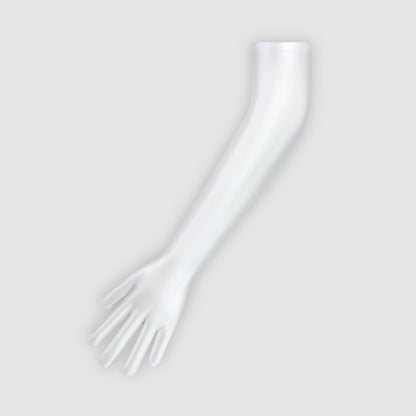 Glossy Spandex Elbow Length Gloves