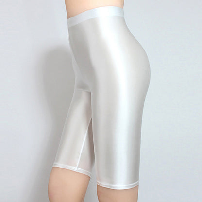 Glossy Spandex High Rise Medium Short