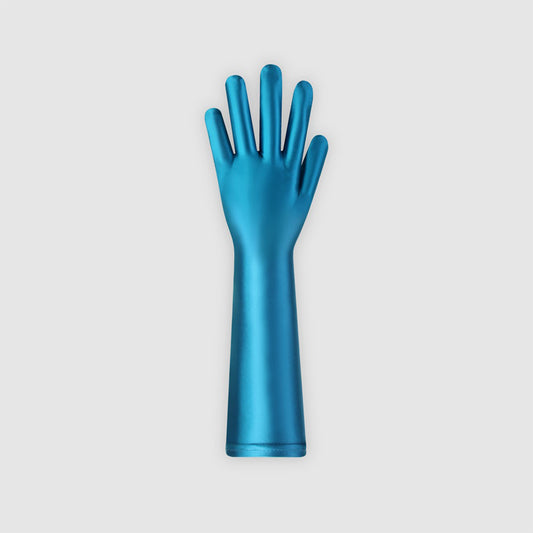 Glossy Spandex Medium Length Gloves