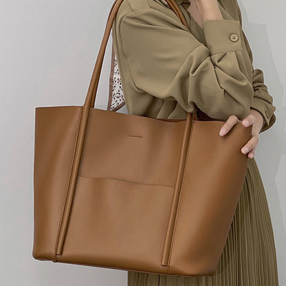 Large Capacity Daily Leather Tote Bag