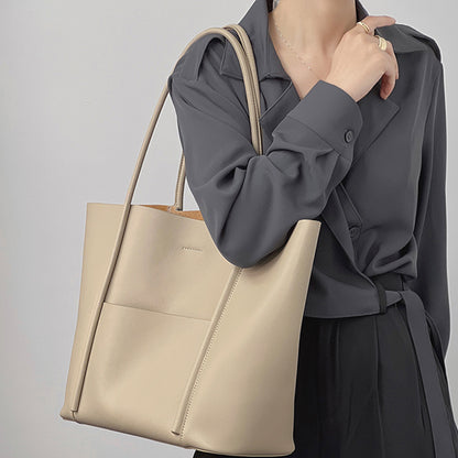 Large Capacity Daily Leather Tote Bag