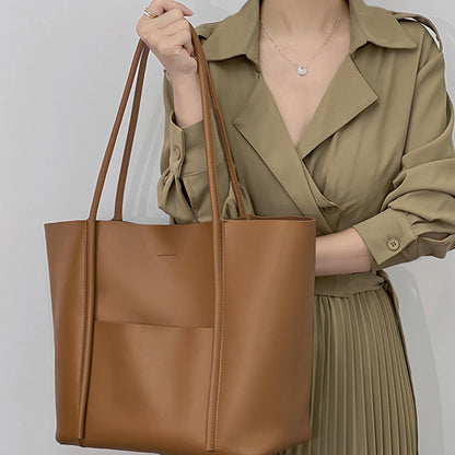 Large Capacity Daily Leather Tote Bag