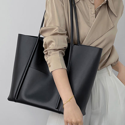 Large Capacity Daily Leather Tote Bag