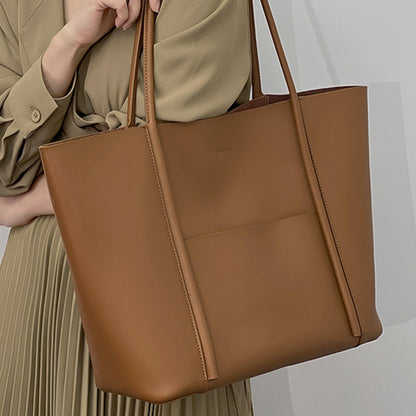 Large Capacity Daily Leather Tote Bag