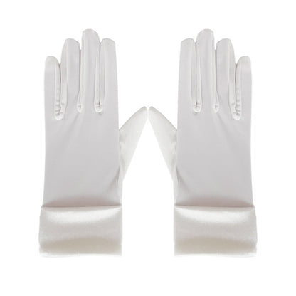 Mesh Satin Cuff Wrist Gloves - Quaworth
