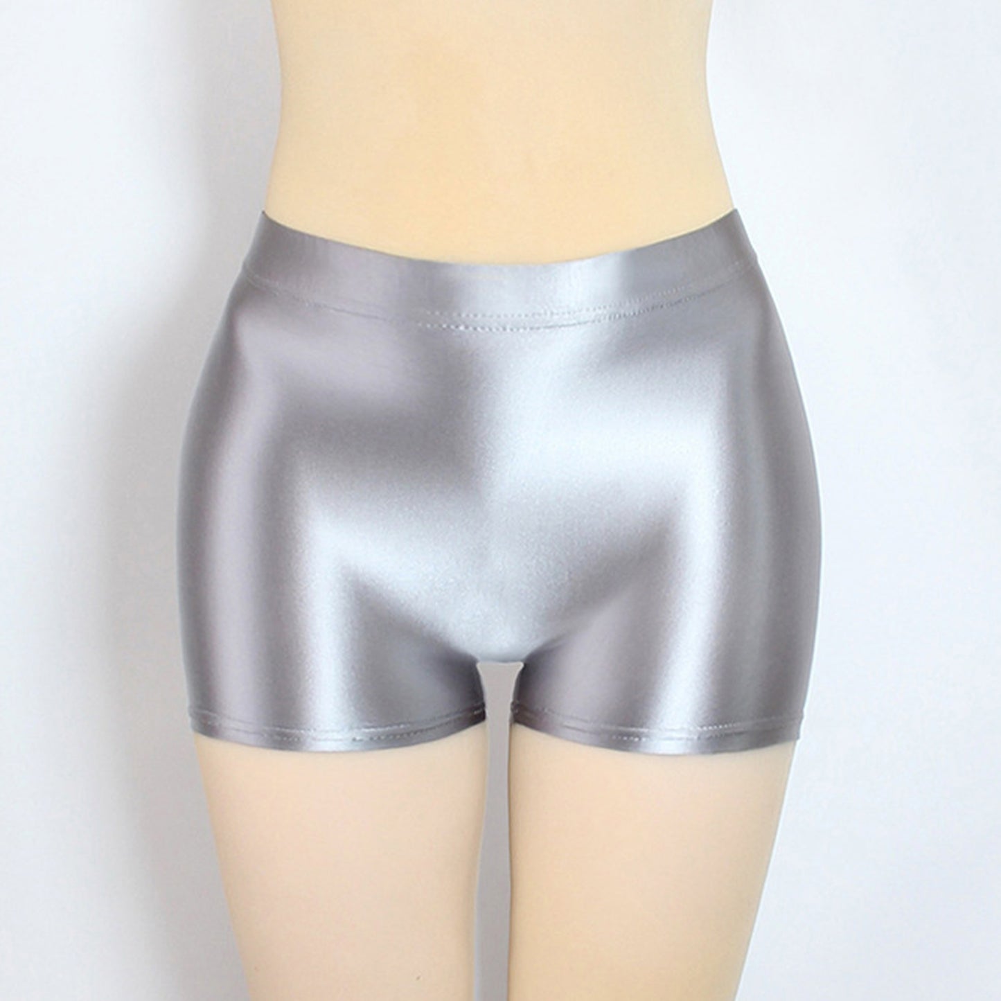 Glossy Spandex High Rise Mini Short