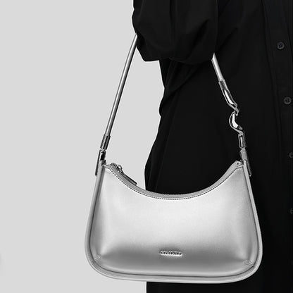 Minimalist Leather Shoulder Strap Baguette - Quaworth