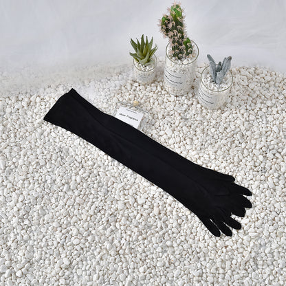 Mulberry Silk Solid Color Elbow Gloves - Quaworth