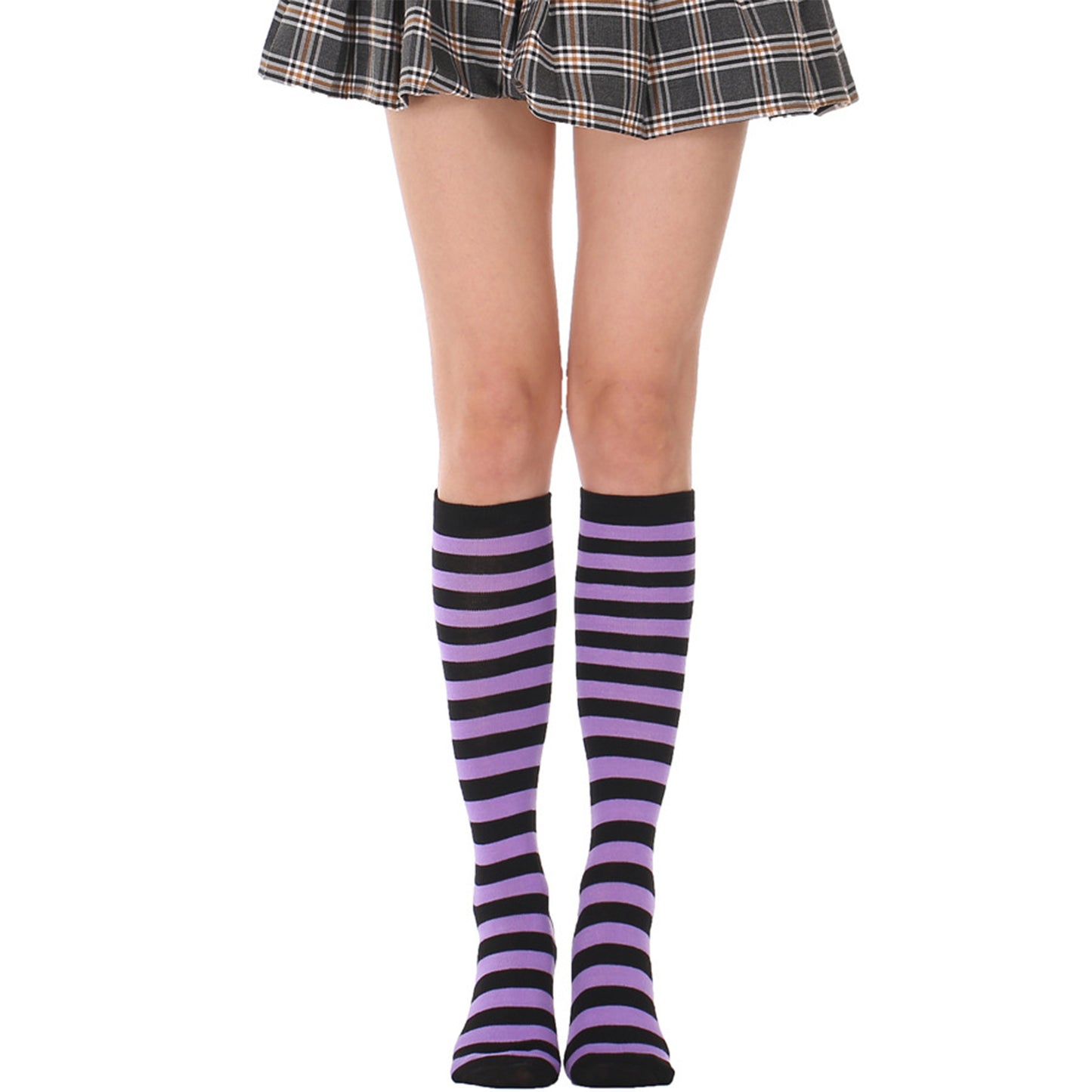 Narrow Striped Knee High Socks