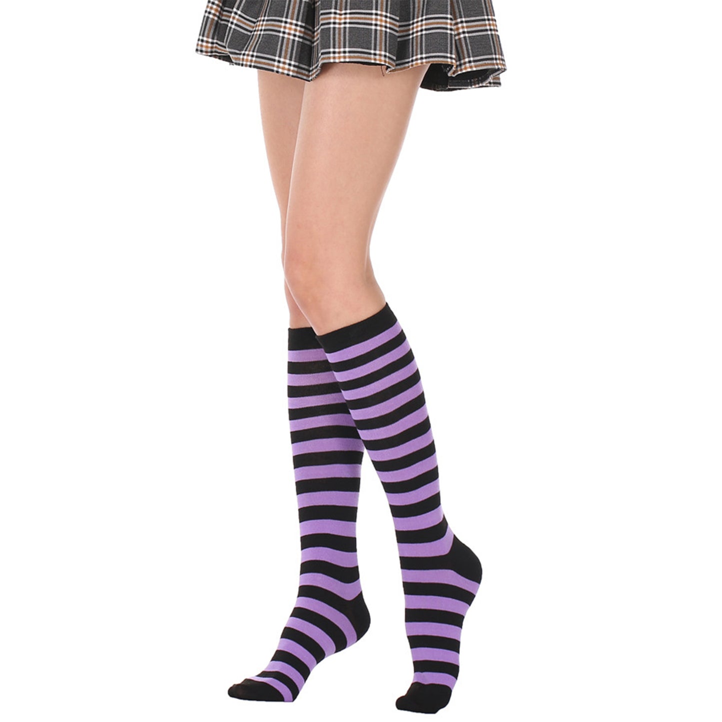 Narrow Striped Knee High Socks