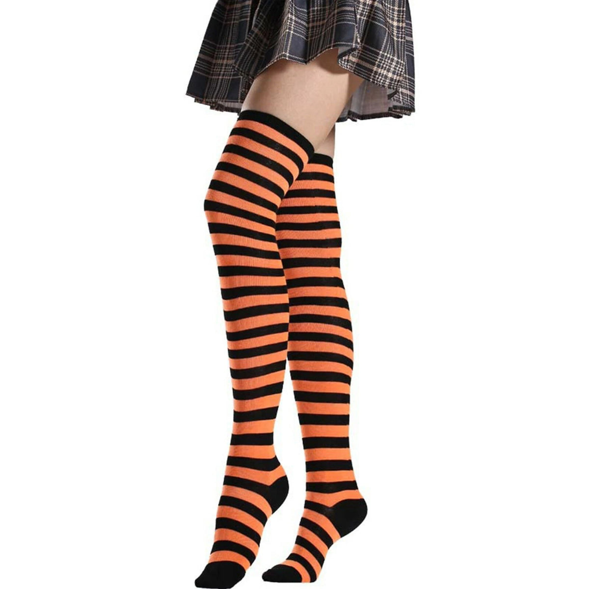 Calcetines altos de rayas anchas