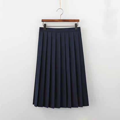 Navy Broad Collar Three Brown Line Square Flap Cravat Bow Sailor School Uniform - Quaworth