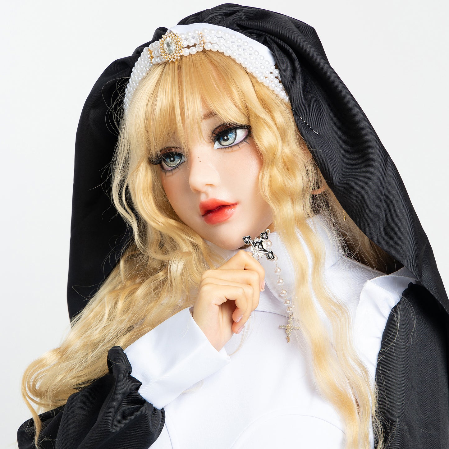 Nun Silicone Kigurumi Style Female Mask Standard Makeup Version - Quaworth