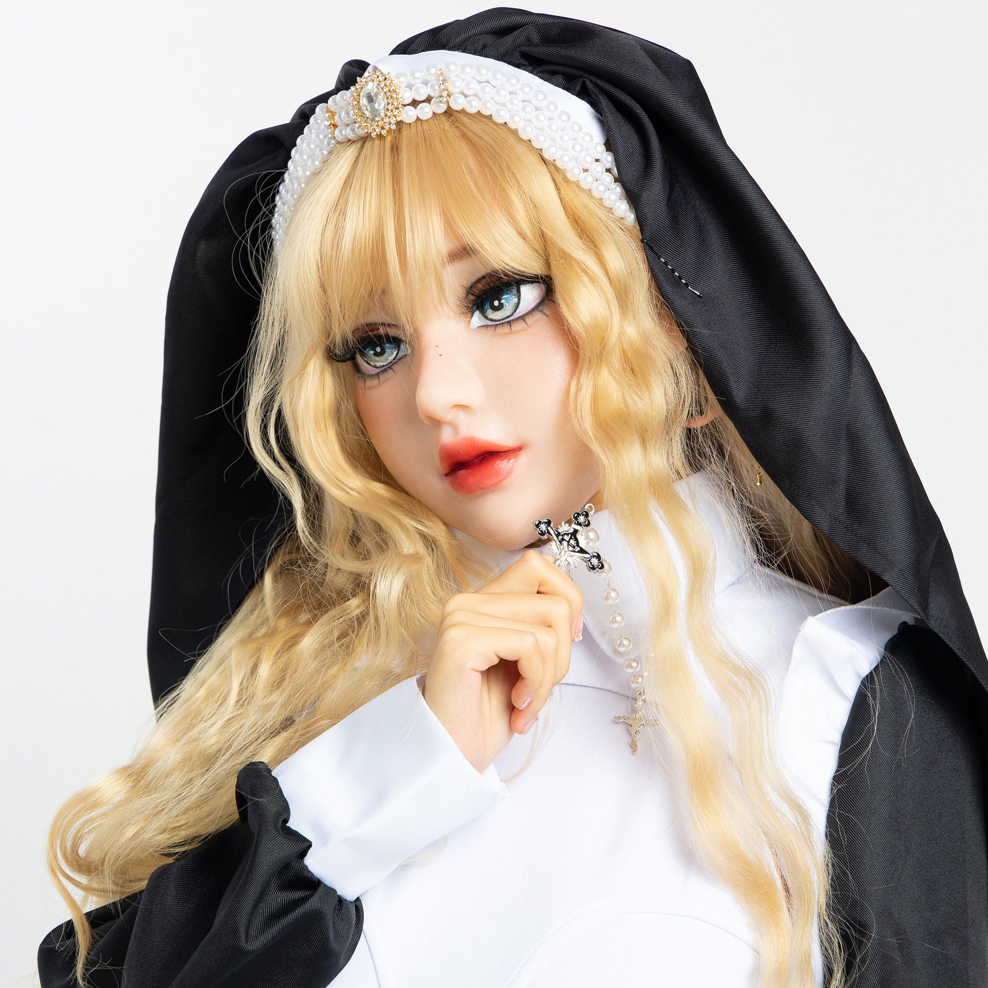Nun Silicone Kigurumi Style Female Mask Standard Makeup Version - Quaworth