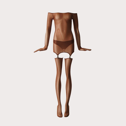 Sheer Glove Garter Bodysuit Lingerie - Quaworth