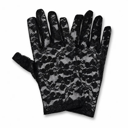 Guantes de muñeca con encaje floral de jacquard