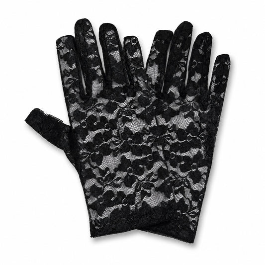 Guantes de muñeca con encaje floral de jacquard