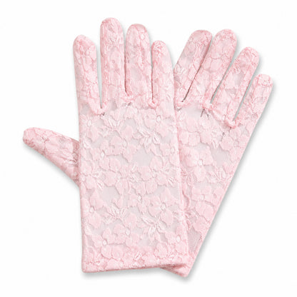 Guantes de muñeca con encaje floral de jacquard