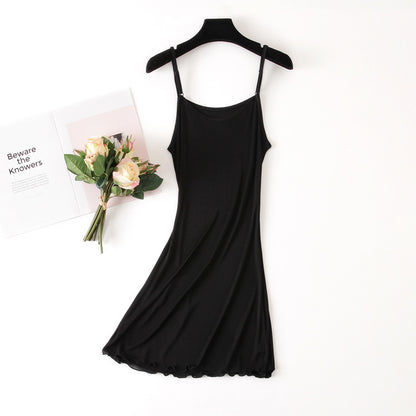 Mulberry Silk Solid Color Slip Dress Pajama - Quaworth