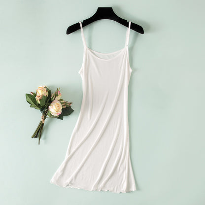Mulberry Silk Solid Color Slip Dress Pajama - Quaworth