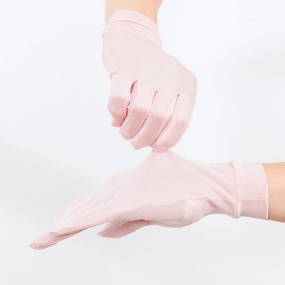 Mulberry Silk Solid Color Wrist Gloves - Quaworth