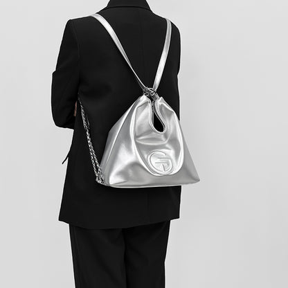 Soft Leather Adjustable Chain Shoulder Strap Tote Bag - Quaworth