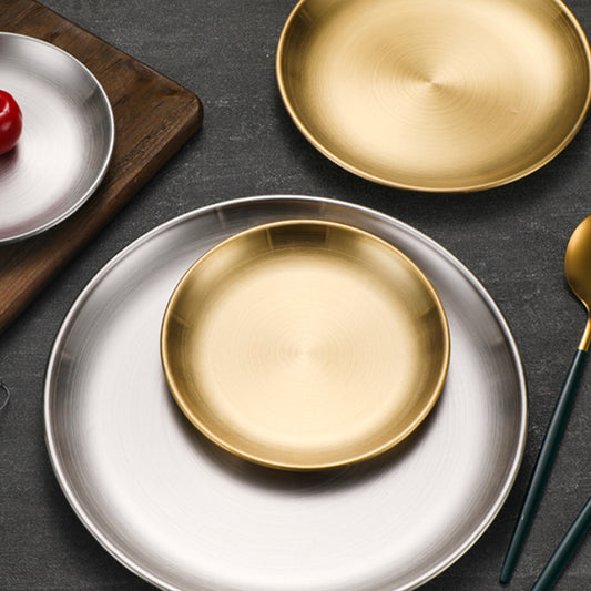Stainless Steel Brushed Round Dinner Plate - Quaworth