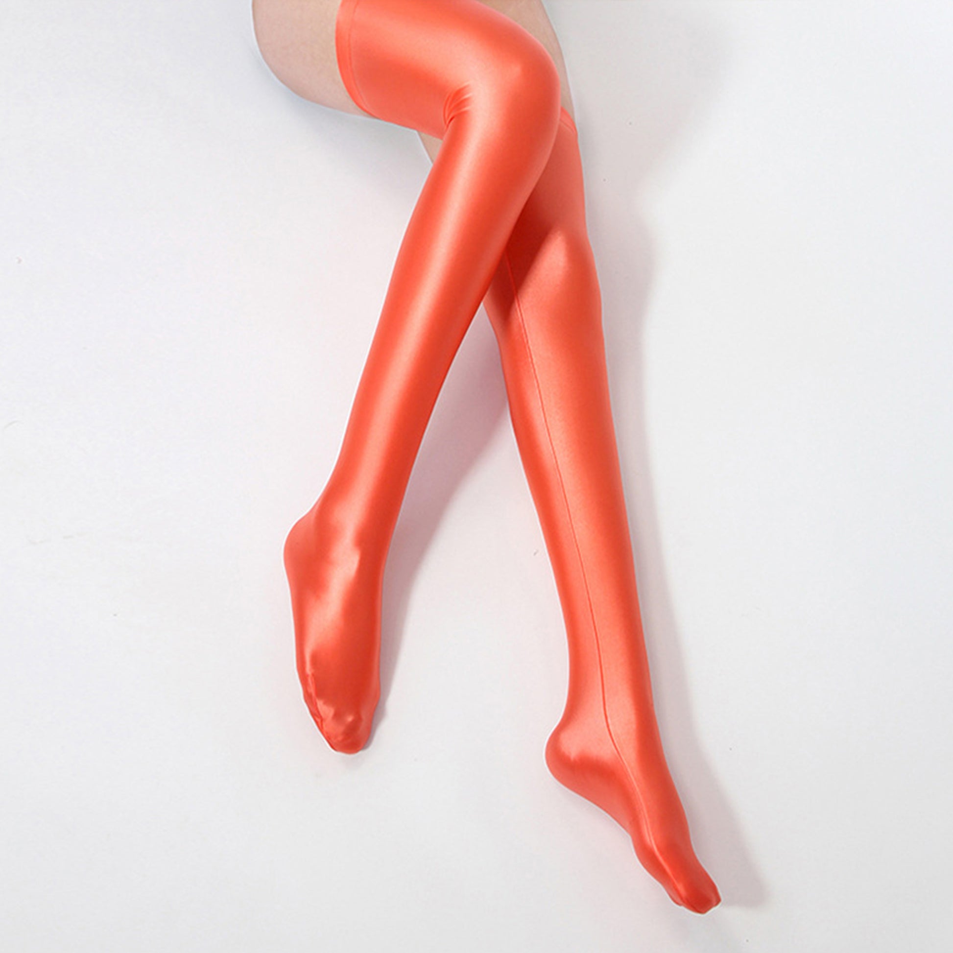 Glossy Spandex Thigh High Stockings - Quaworth