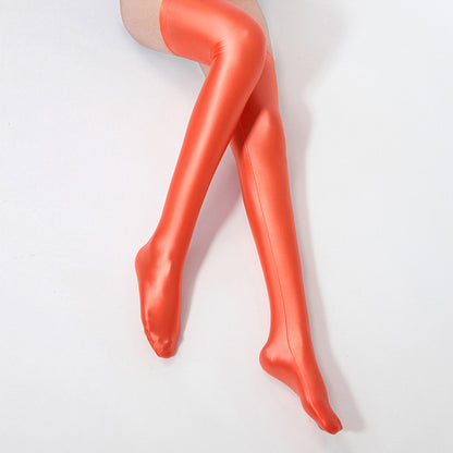 Glossy Spandex Thigh High Stockings - Quaworth