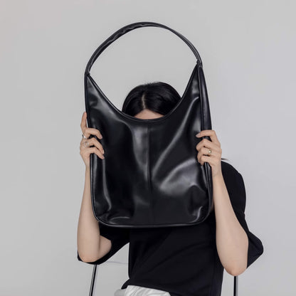 Black Swan Minimalist Wide Shoulder Strap Tote Bag - Quaworth