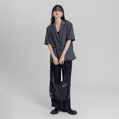 Black Swan Minimalist Wide Shoulder Strap Tote Bag - Quaworth