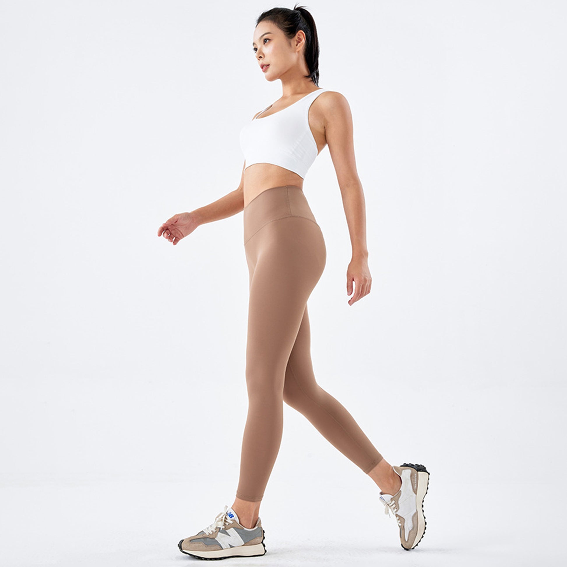 Brown Series High Rise Compression Yoga Sport Legging Pant - Quaworth