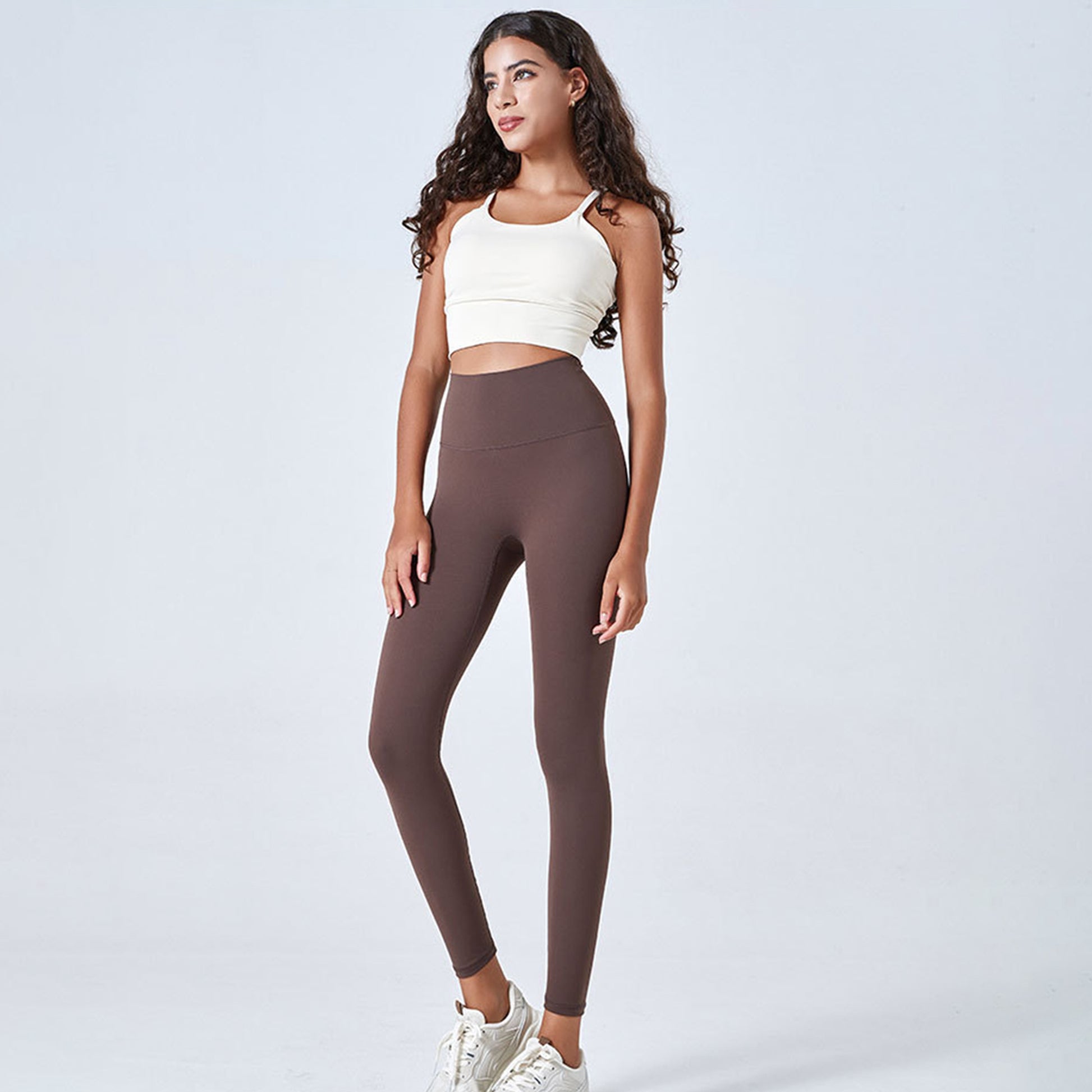 Brown Series High Rise Compression Yoga Sport Legging Pant - Quaworth