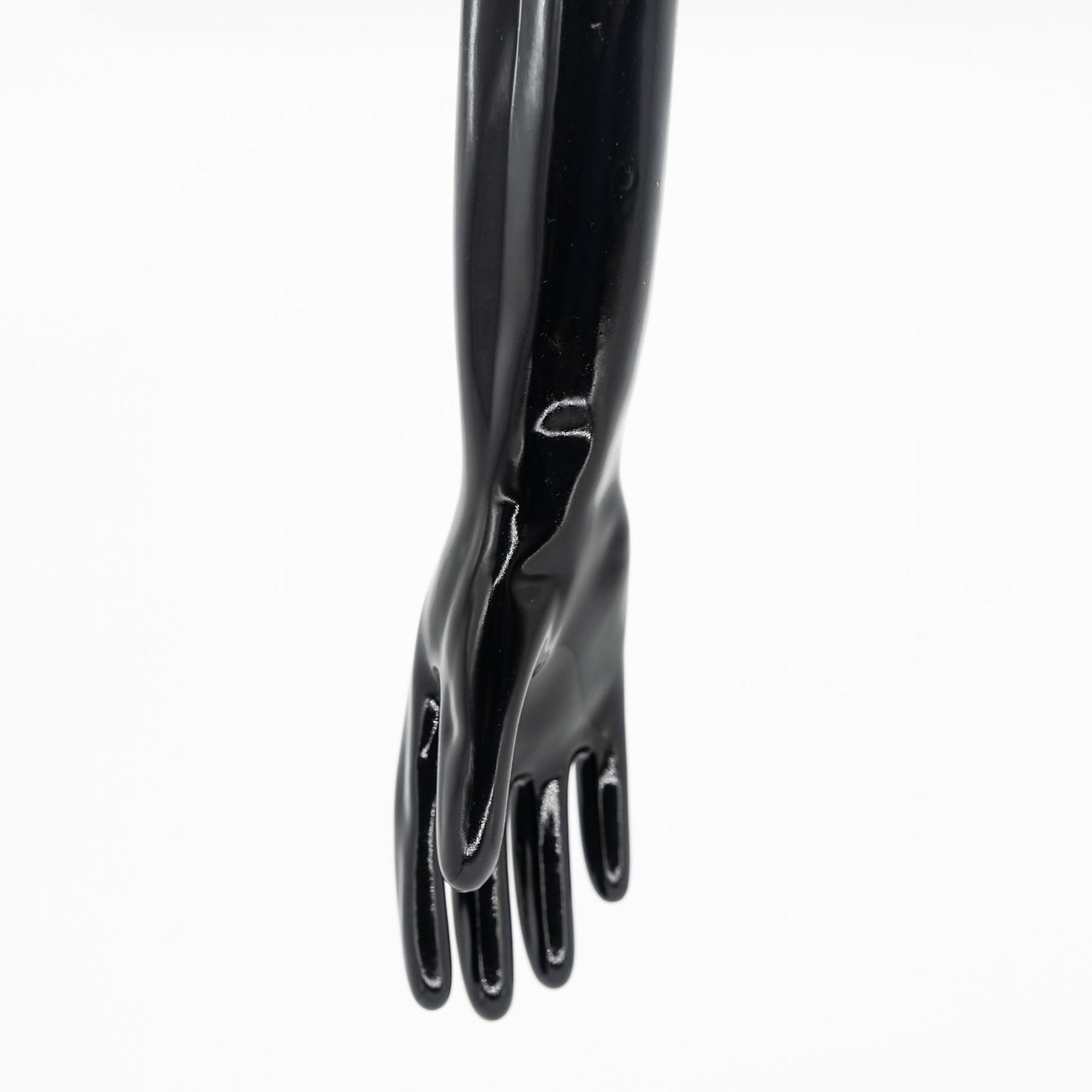 Black Solid Color Seamless Latex Gloves - Quaworth