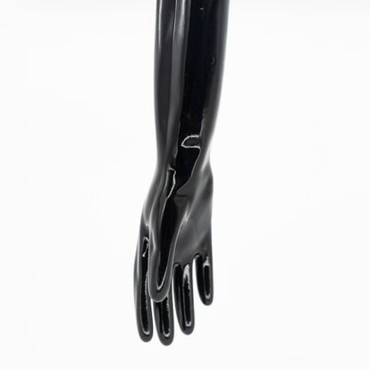 Black Solid Color Seamless Latex Gloves - Quaworth