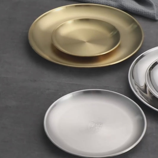 Stainless Steel Brushed Round Dinner Plate
