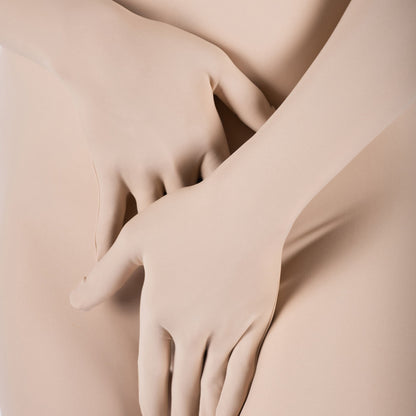 Beige Solid Color Lycra Spandex Second Skin Zentai Bodysuit - Quaworth