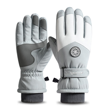 Winter Outdoor Thermal Velvet Fleece Lining Waterproof Anti Slip Touch Screen Ski Gloves - Quaworth
