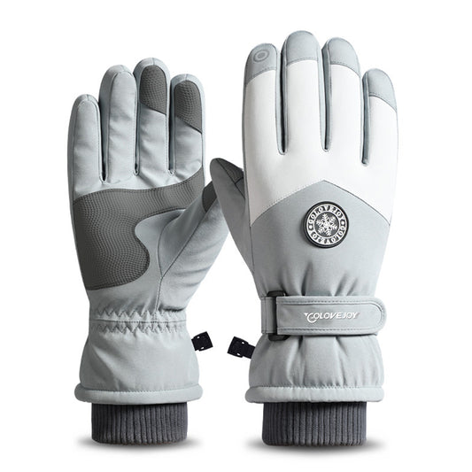 Winter Outdoor Thermal Velvet Fleece Lining Waterproof Anti Slip Touch Screen Ski Gloves - Quaworth