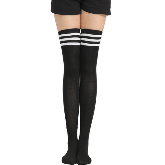 Three Bar Thigh High Socks - Quaworth