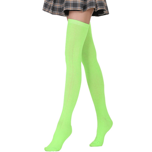 Fluorescent Color Thigh High Socks - Quaworth