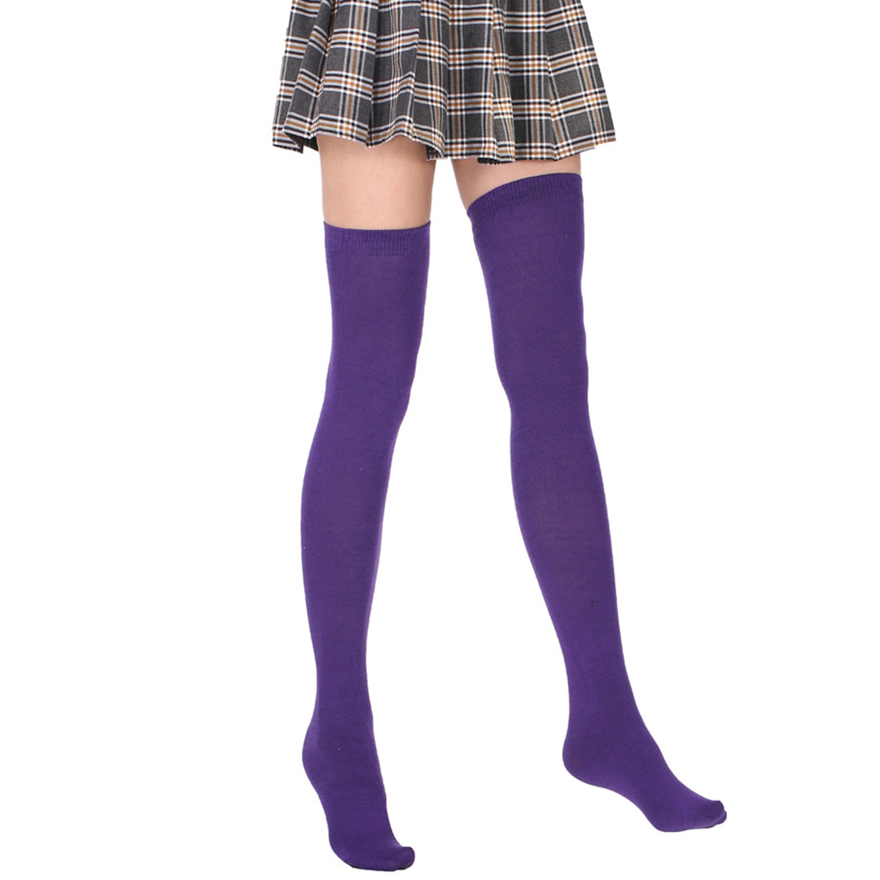 Fluorescent Color Thigh High Socks - Quaworth