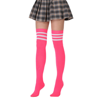 Fluorescent Color Thigh High Socks - Quaworth