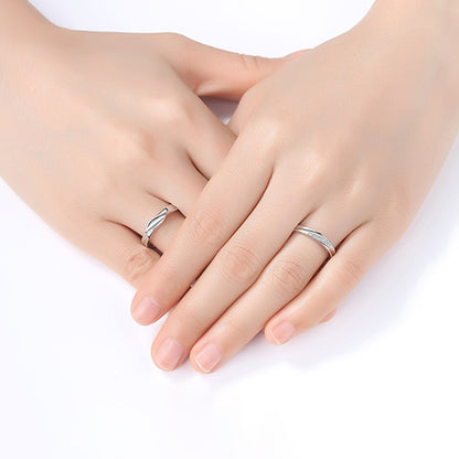 White Rhodium Plated Zircon Adjustable Ring - Quaworth