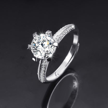 Moissanite Adjustable Open Band Ring - Quaworth