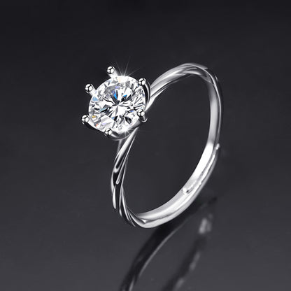 Moissanite Adjustable Open Band Ring - Quaworth
